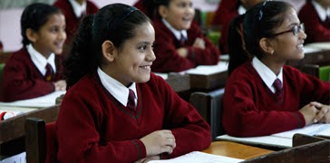 Students are happily studying.